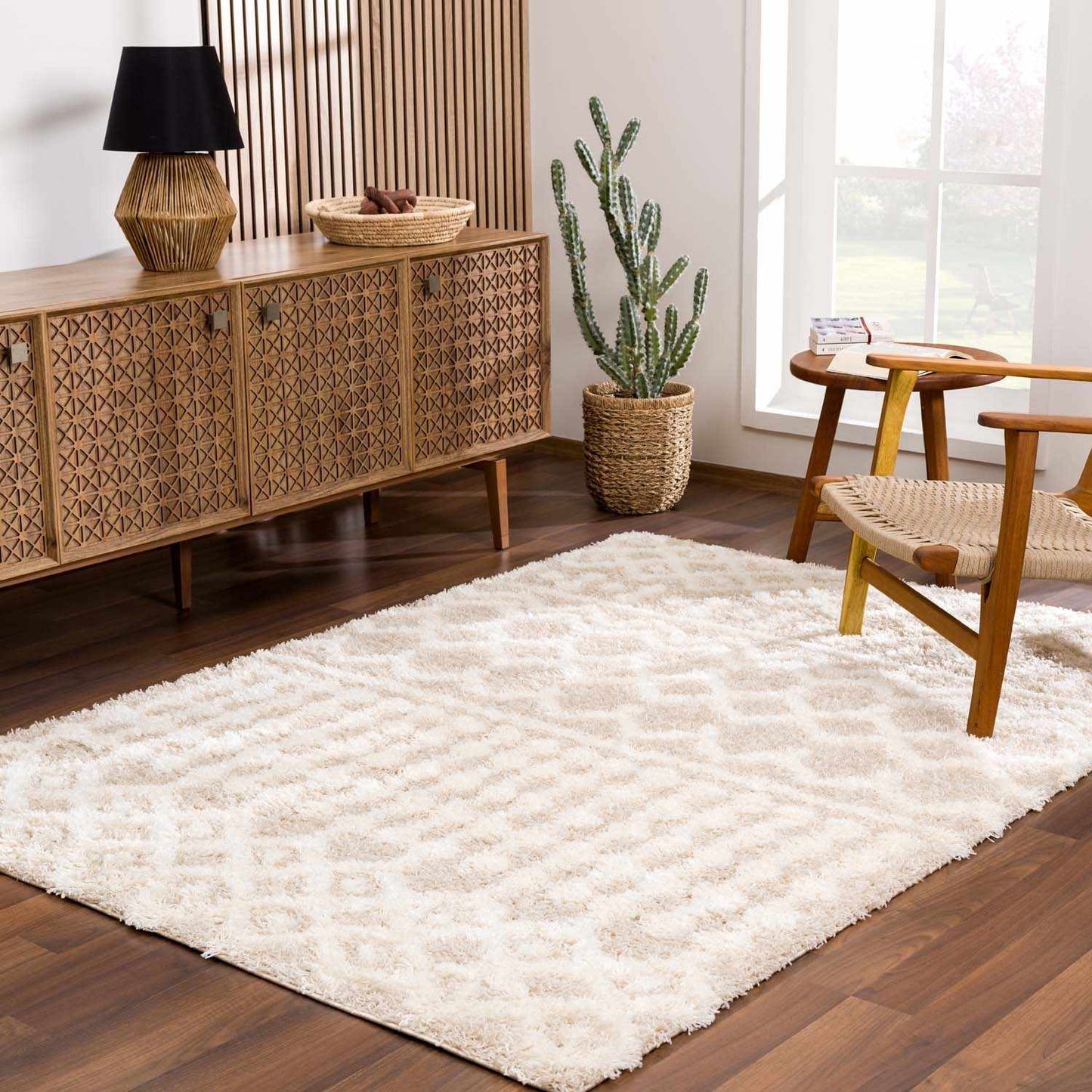 Cream Plush Area Rug - Cozy Home Décor Accent