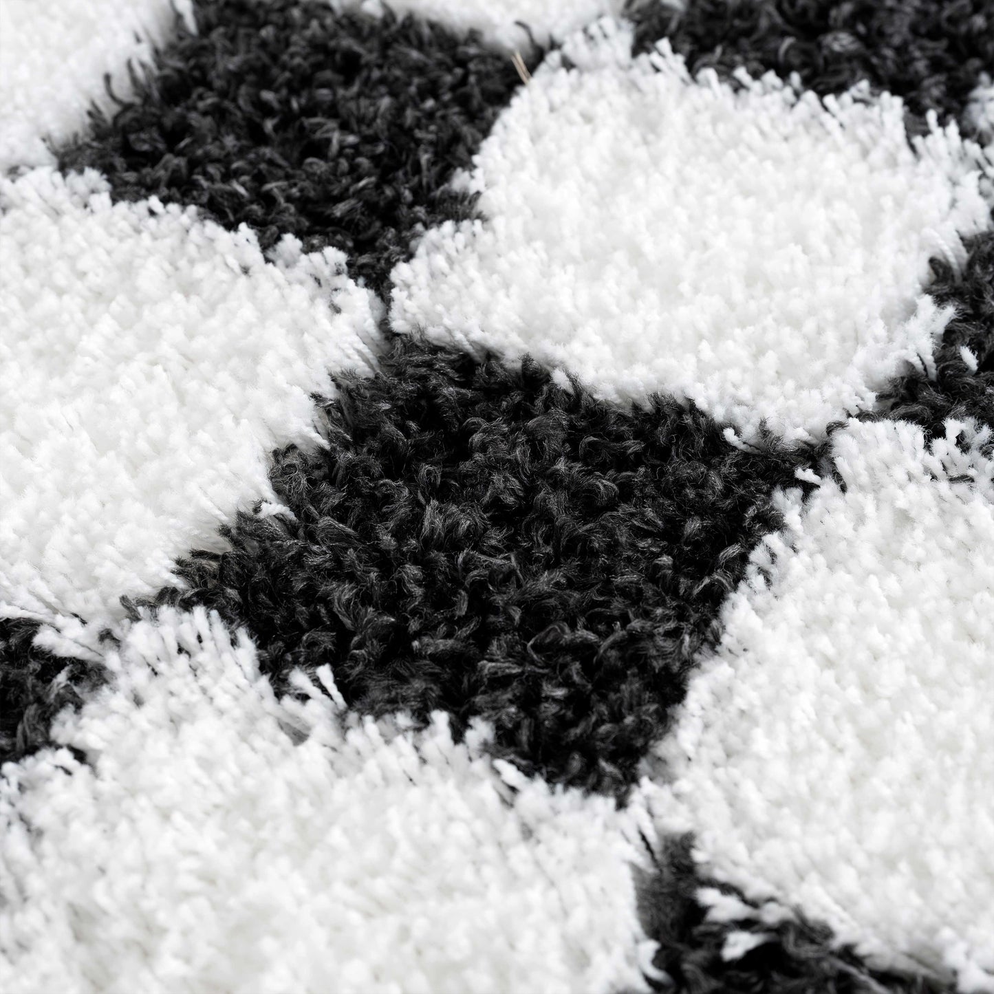 Checkered Black White Area Rug - Modern Stylish Home Decor