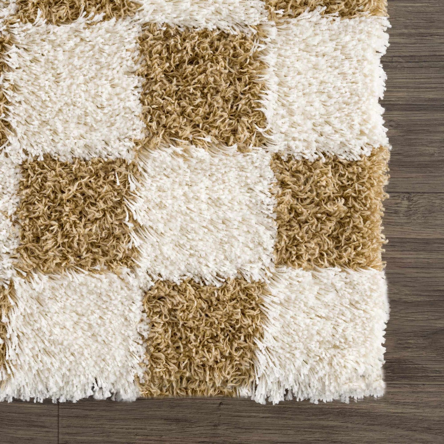 Mustard Checkered Area Rug - Cozy Stylish Home Decor