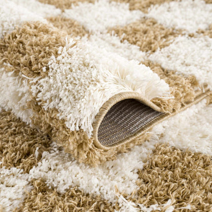 Mustard Checkered Area Rug - Cozy Stylish Home Decor