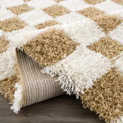 Mustard Checkered Area Rug - Cozy Stylish Home Decor