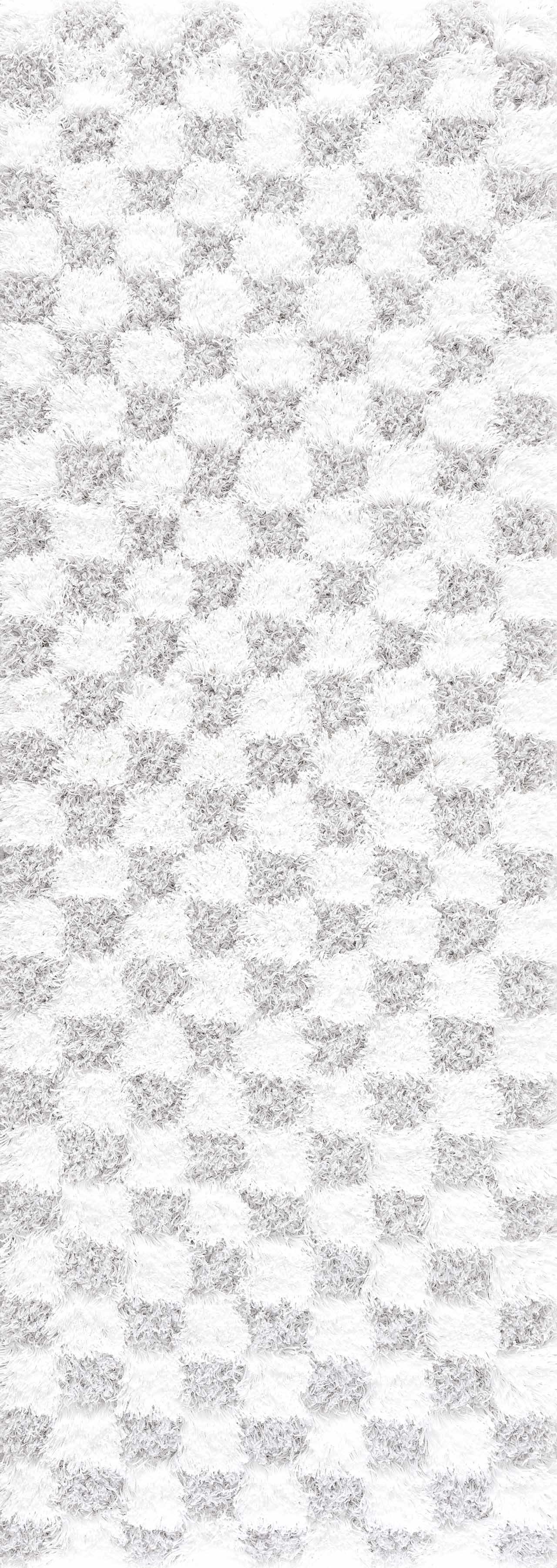 Gray Checkered Area Rug - Modern Stylish Home Decor