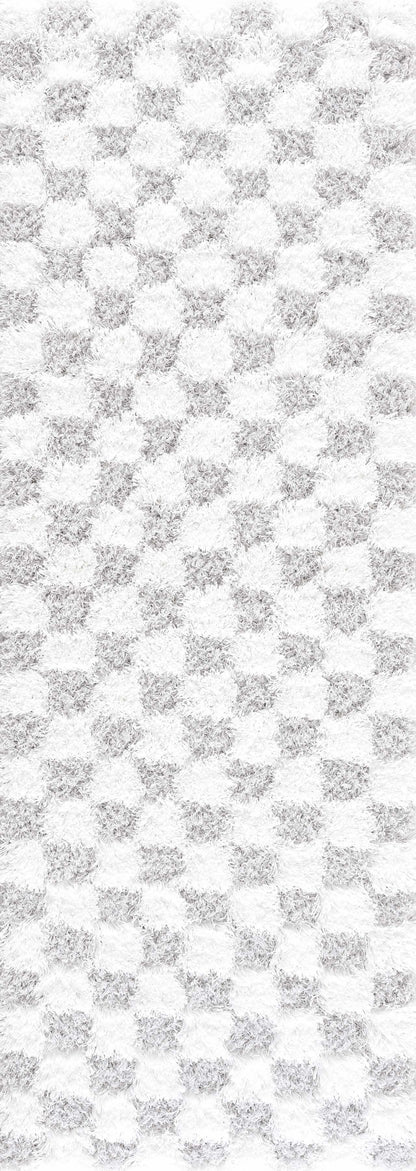 Gray Checkered Area Rug - Modern Stylish Home Decor