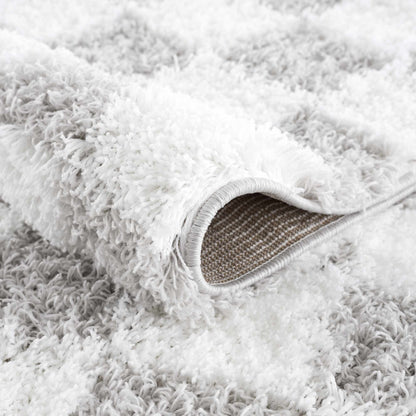 Gray Checkered Area Rug - Modern Stylish Home Decor