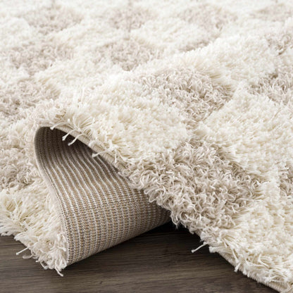 Light Brown Checkered Area Rug - Cozy Home Decor Accent