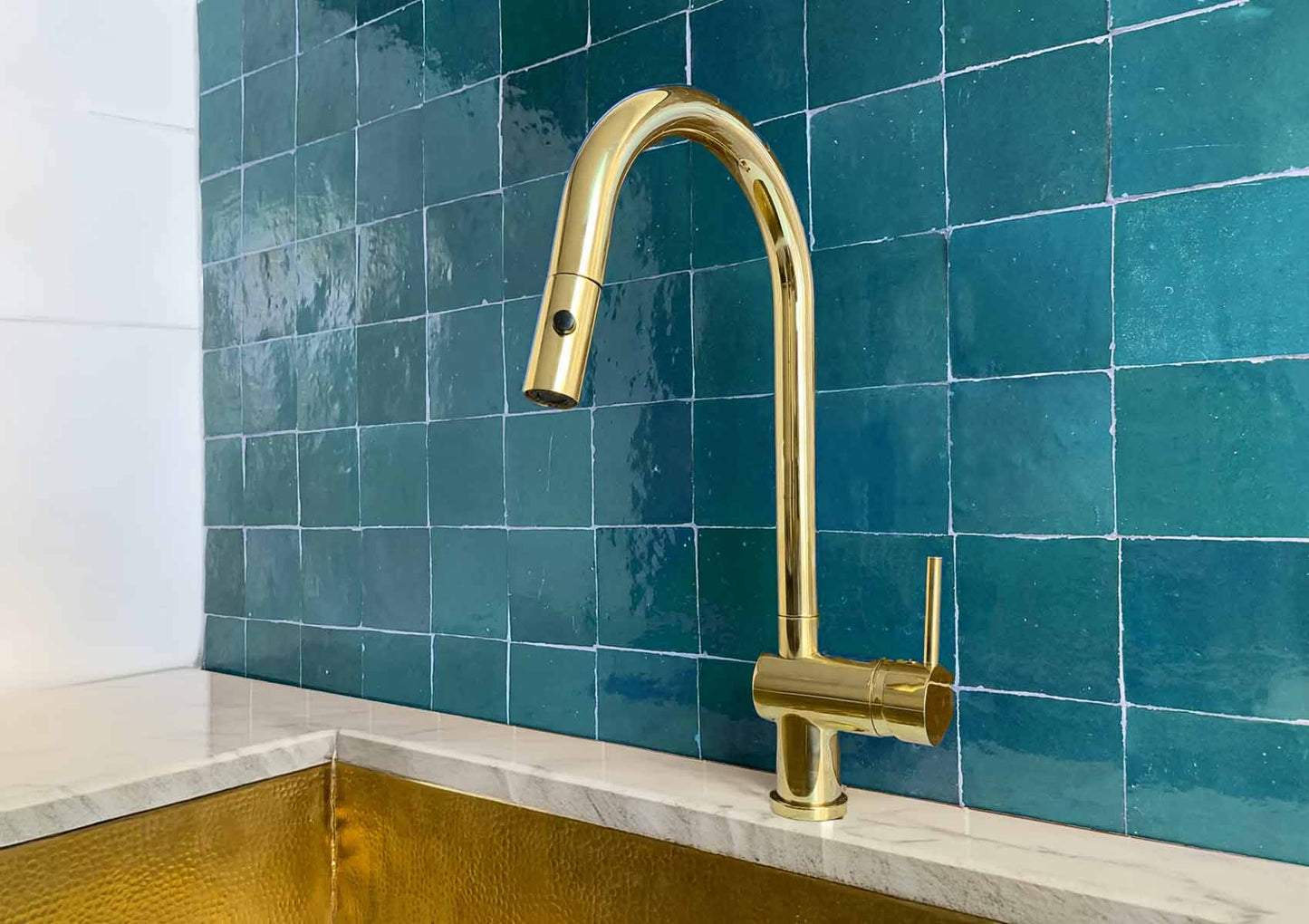 Unlacquered brass faucet