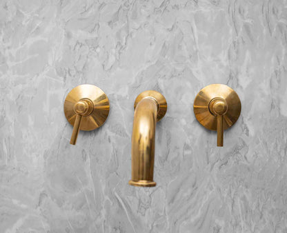 Wall-Mounted Brass Bathroom Faucet With Rough in Valve