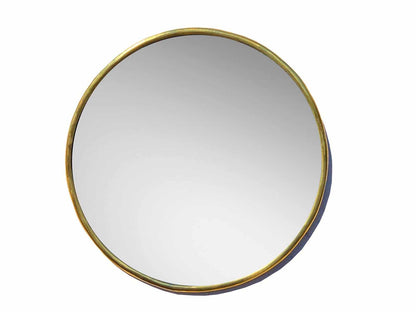 Gold Brass Circle Mirror - Unlacquered Brass Mirror