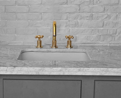 Widespread 3 Holes Solid Unlacquered Brass Faucet - Vanity Sink Faucet