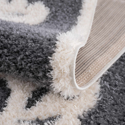 Tibetan Tiger Plush Rug - Zane Collection Charcoal Decor