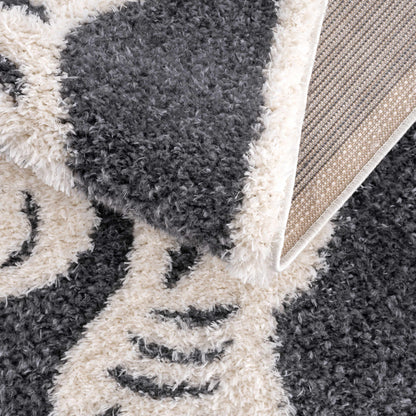 Tibetan Tiger Plush Rug - Zane Collection Charcoal Decor