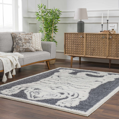 Tibetan Tiger Plush Rug - Zane Collection Charcoal Decor