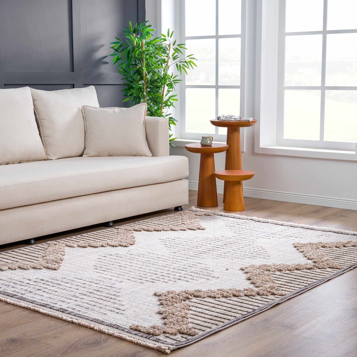 Rustic High-Low Area Rug - Maulawin Collection for Cozy Home Decor