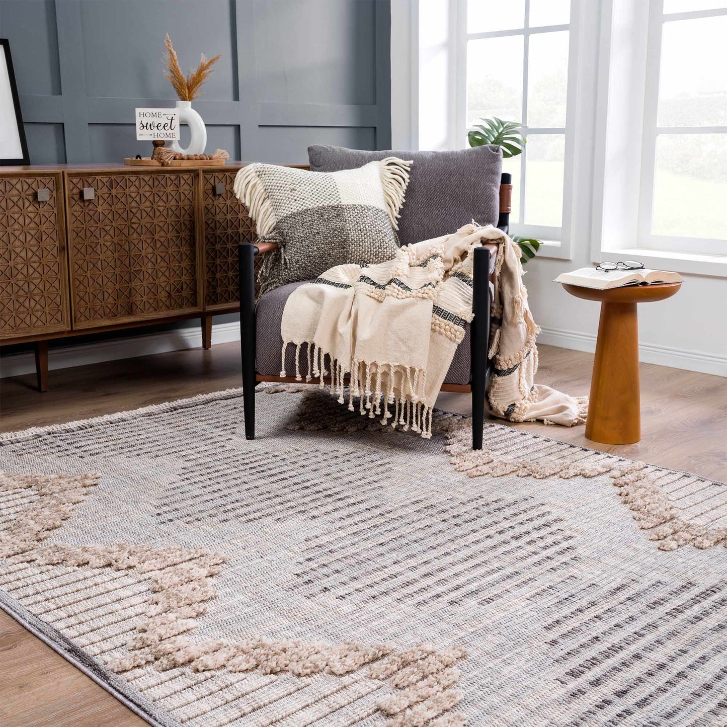Rustic High-Low Area Rug - Maulawin Collection for Cozy Home Decor