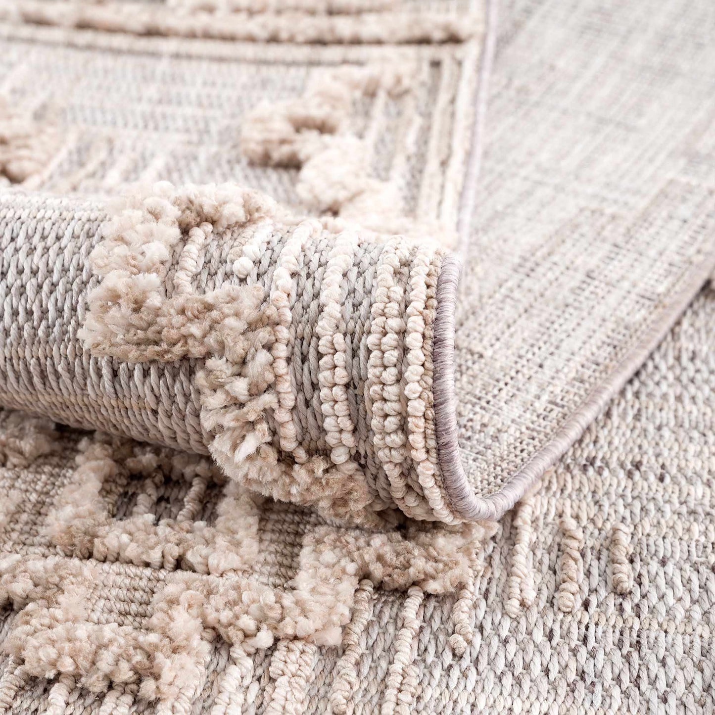 Bohemian Area Rug - High-Low Rustic Design for Cozy Home Décor
