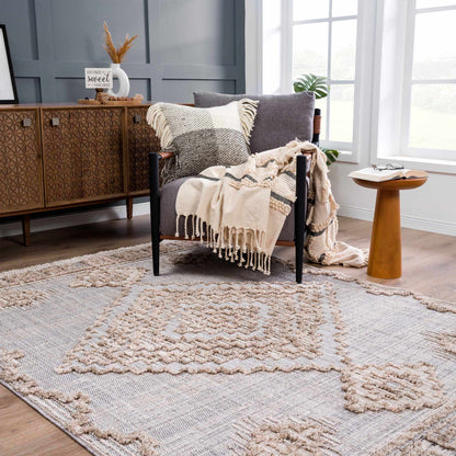 Bohemian Area Rug - High-Low Rustic Design for Cozy Home Décor