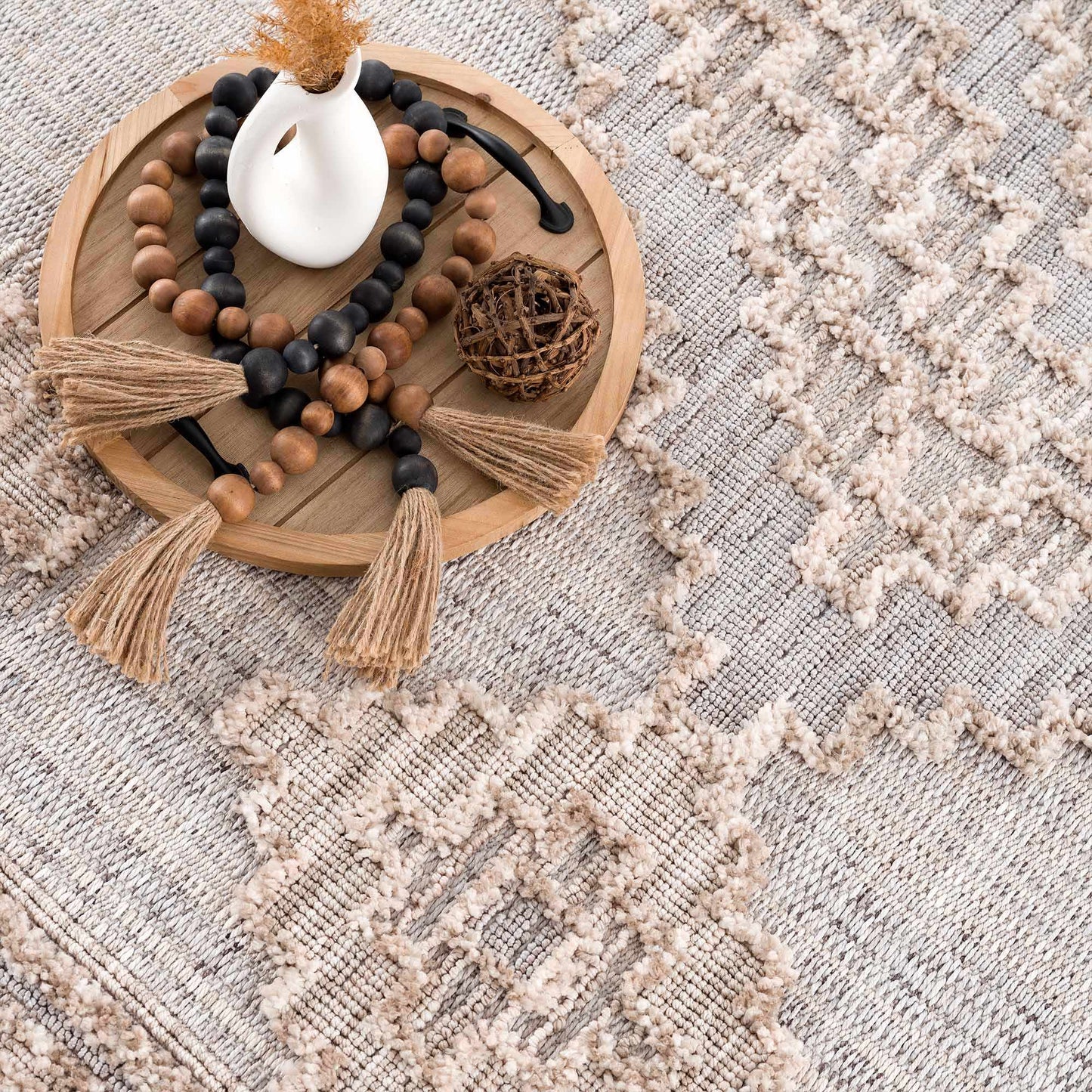 Bohemian Area Rug - High-Low Rustic Design for Cozy Home Décor