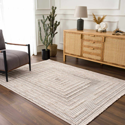 Modern Geometric Area Rug - Stylish Living Room  Bedroom Decor