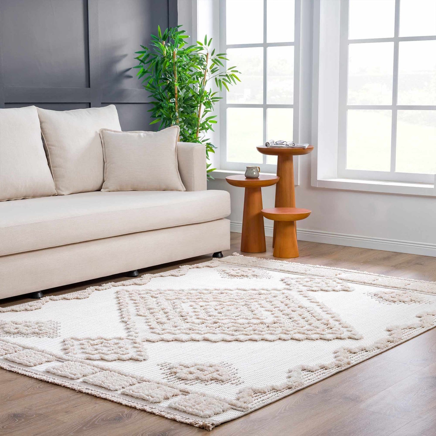 Rustic Area Rug - High-Low Design for Cozy Home Decor