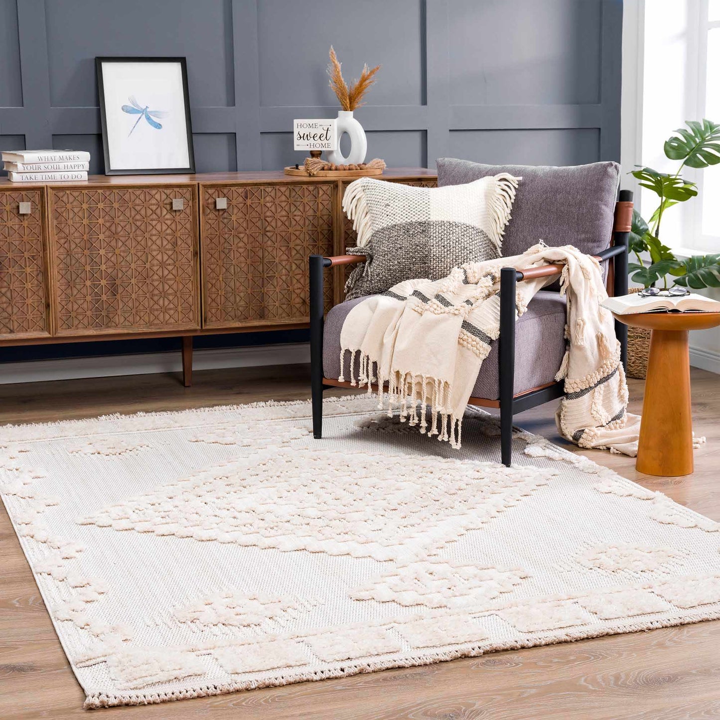 Rustic Area Rug - High-Low Design for Cozy Home Decor