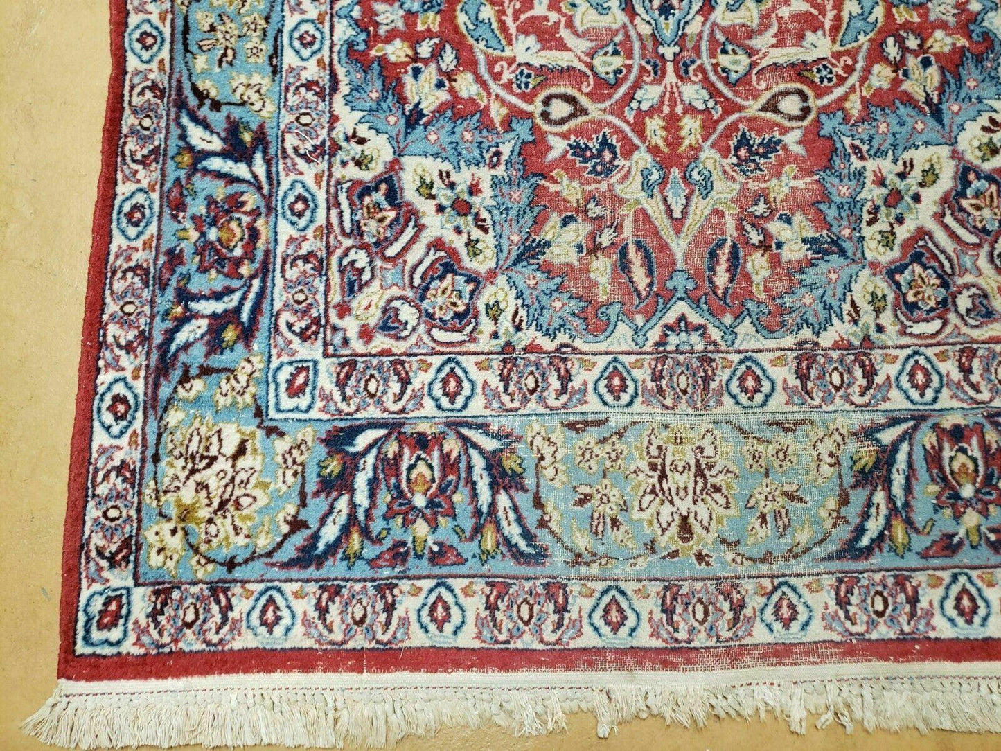 Vintage Turkish Handwoven Wool Rug 3 Ft 5 In By 5 Ft 8 In With Vegetable Dyes