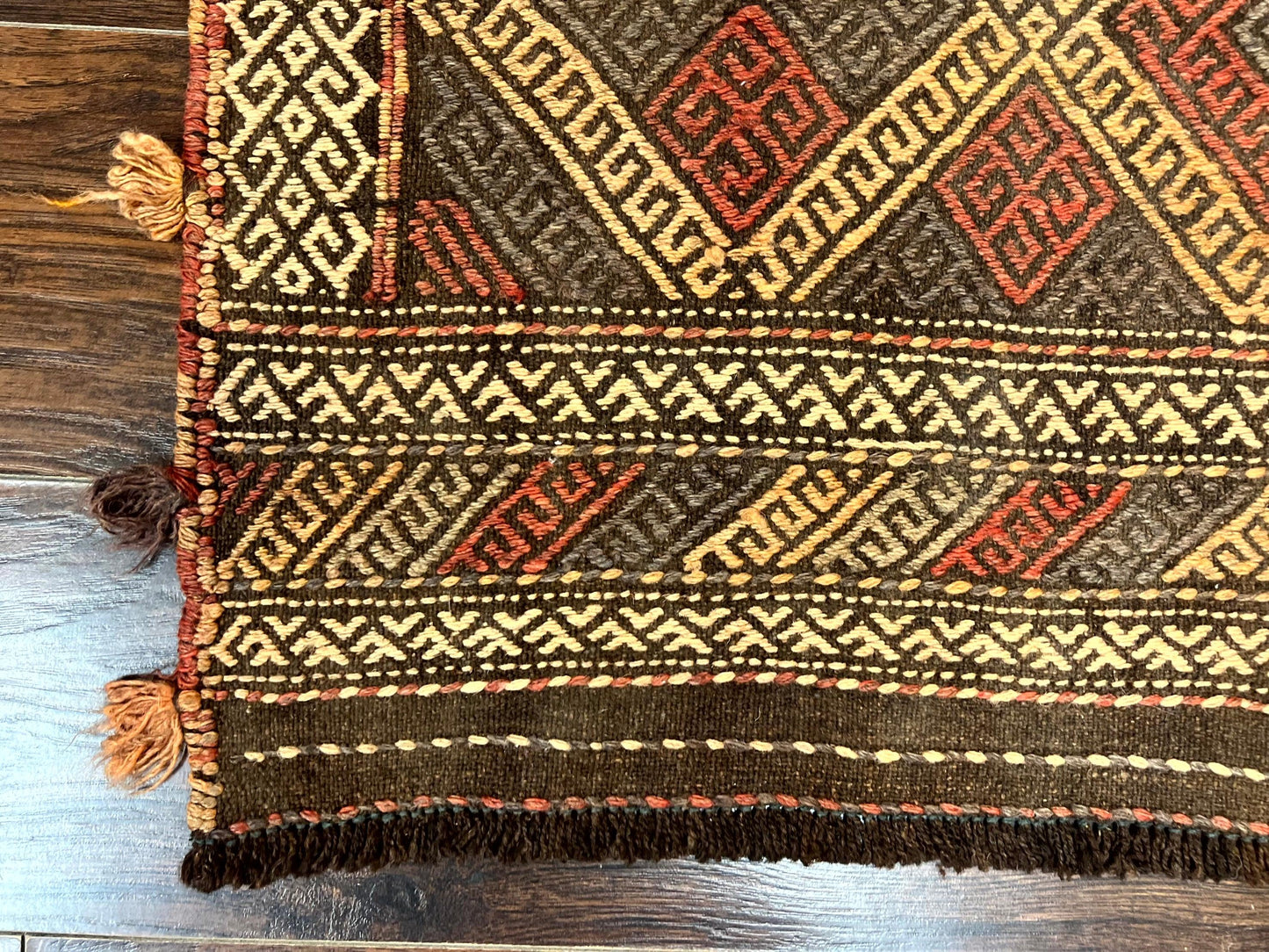 Tribal Runner Rug 2x8 Wool Handwoven Vintage Pakistani Turkoman Runner