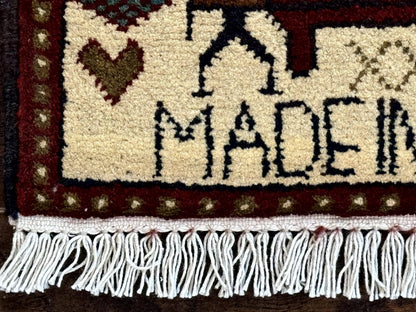 Afghan War Rug Hand Knotted Wool 2 X 2.6 Military Scene With Guns Tanks Helicopters