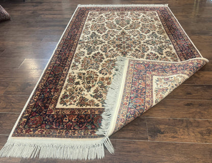 Karastan Rug Ivory Sarouk Wool 5.9x9 Vintage Original 700 Series
