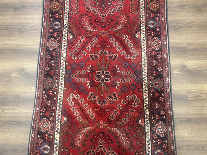 Persian Hamadan Rug Red Runner 2.6 By 6.8 Ft Floral Antique Carpet
