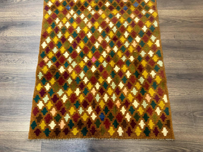 Balouch Rug 3x4 Afghan Handwoven Wool Vintage Multicolor Collection