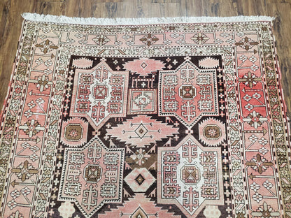 Caucasian Rug Shirvan Carpet Hand Knotted Wool Antique Runner Five Foot Five By Ten Foot Nine