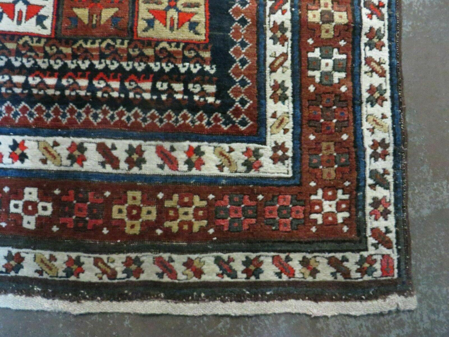 Antique Handmade Caucasian Wool Rug 3 Ft 7 In By 13 Ft 10 In Natural Dyes