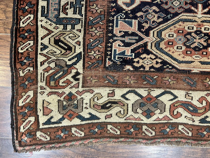Antique Persian Tribal Runner Rug Handmade Wool Hallway Carpet For Vintage Decor