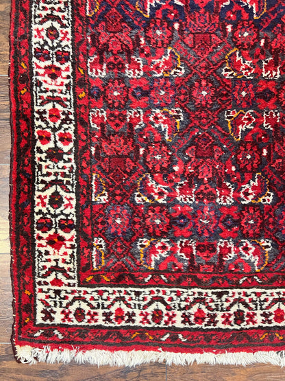 Persian Tribal Runner Hand Knotted Wool Rug 3x9 Hallway Rug Dargazin Herati