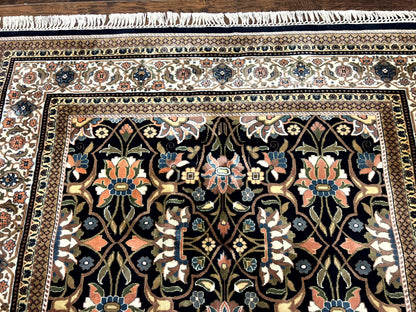 Indo Persian Bidjar Rug 6x10 Vintage Handmade Wool Carpet Allover Pattern
