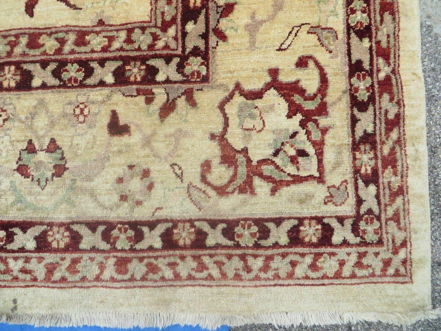 Vintage Hand Knotted Indian Wool Rug 10x14 Agra Vegetable Dyes Mahal Sultanabad Design