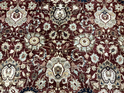 Agra Rug Palace Sized Indian Wool Hand Knotted Floral Carpet 12x17
