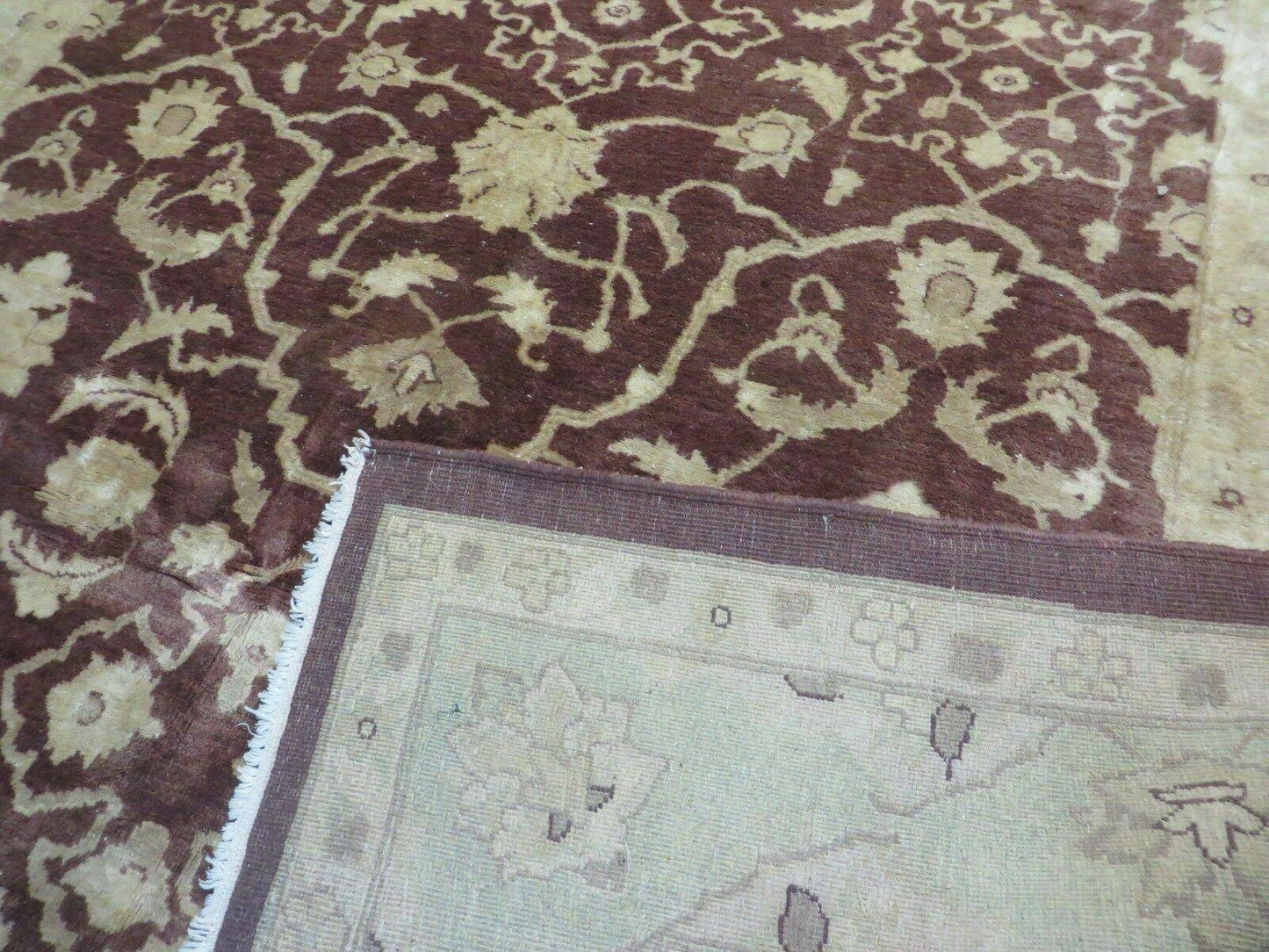 Vintage Peshawar Rug Chobi Floral Wool Hand Knotted Vegetable Dye 7x10 Ft