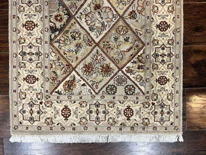 Pak Persiann Runner Rug 2.7 x 12 Handmade Wool Vintage Panel Design Hallway Runner