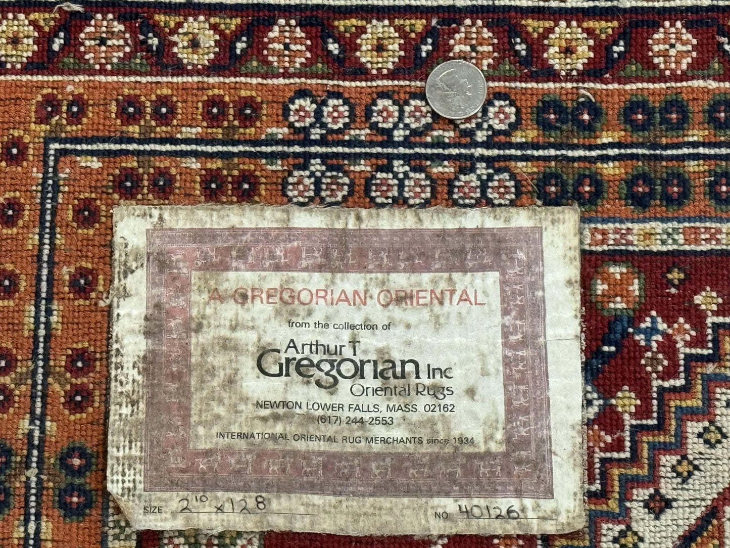 Persian Qashqai Runner Rug 3x13 Wool Hand Knotted Red Ivory Blue Geometric Medallions