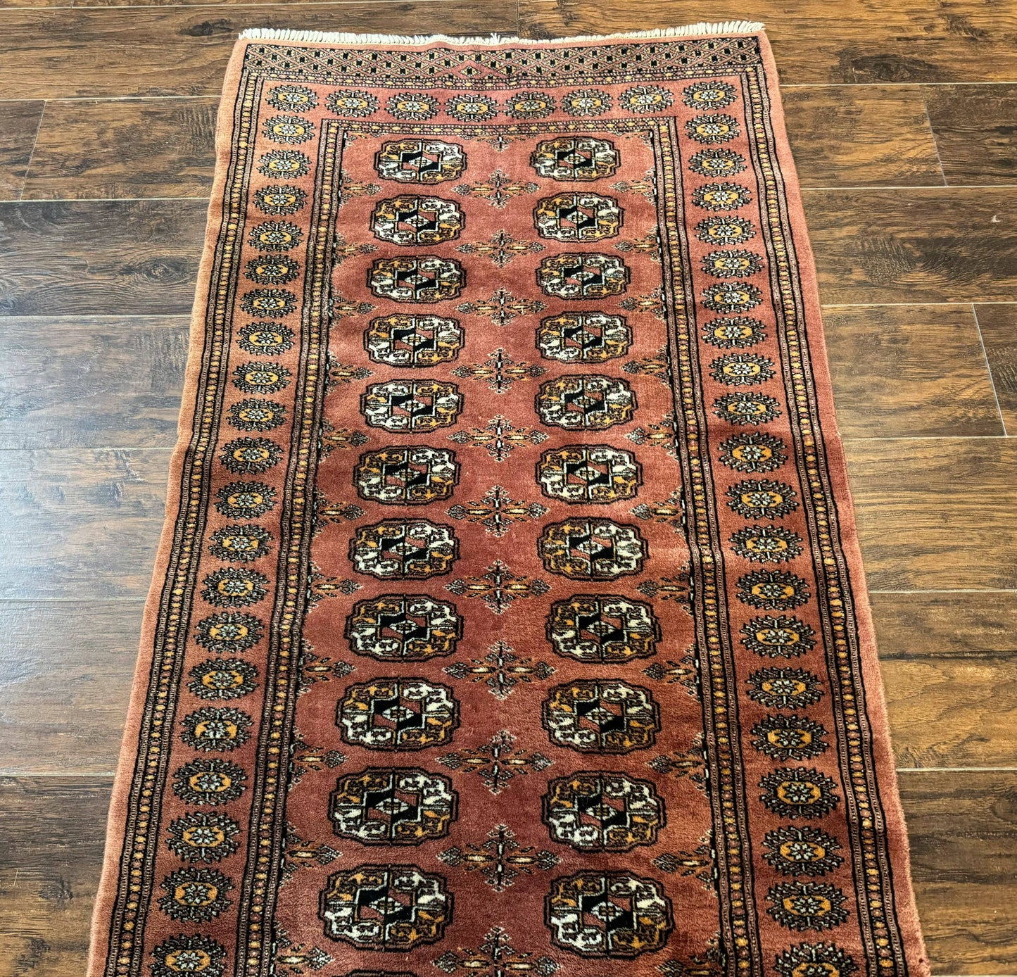 Turkoman Bokhara Runner Rug 2.8 x 12 Handwoven Wool Oriental Hallway Rug