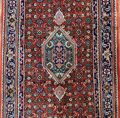 Indo Persian Bidjar Runner Rug 3 x 18.6 Wool Long Oriental Carpet