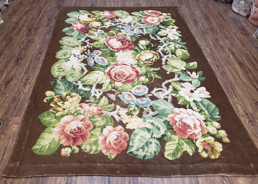 Floral Needlepoint Rug