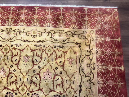 Pak Persian Rug 8x10 Allover Pattern Gold Tan Handmade Wool 200 KPSI