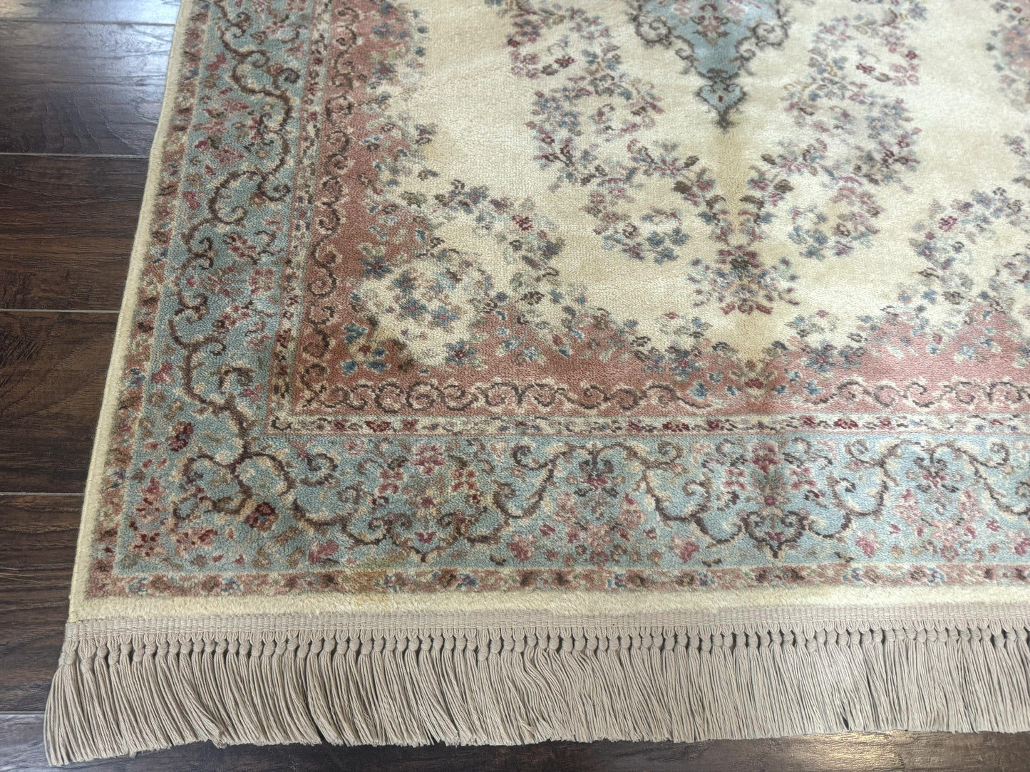 Karastan Kirman Wool Rug 4x6 Pastel Ivory Vintage Discontinued