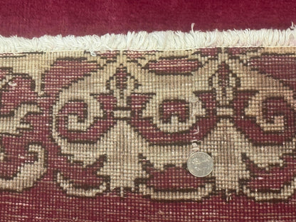 Red Persian Kerman Runner Rug 3x16 Handmade Wool Vintage Hand Knotted