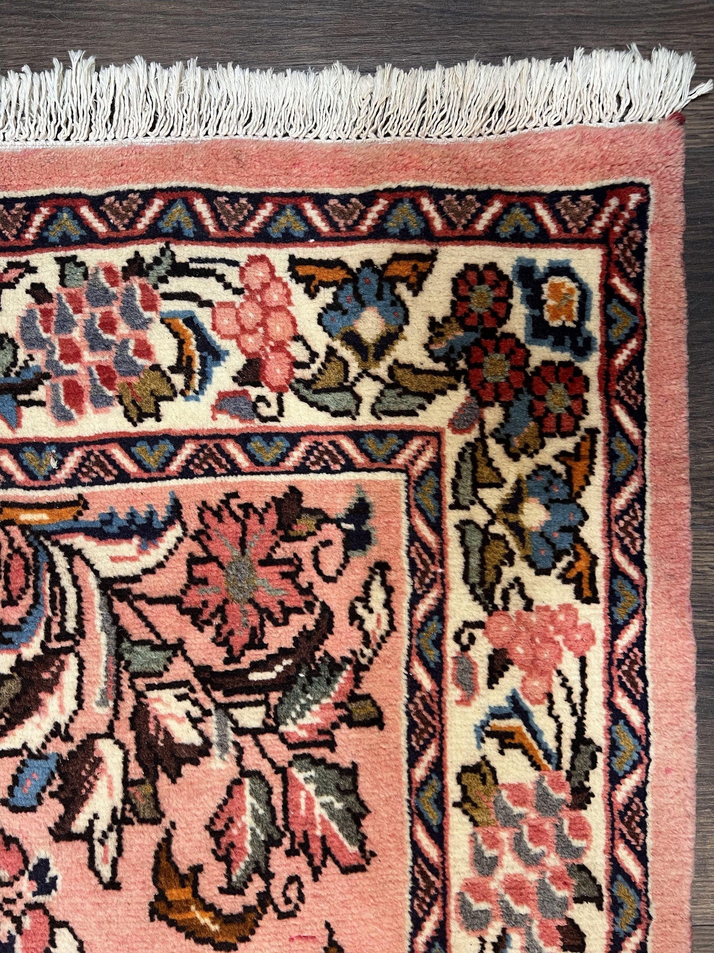 Persian Runner Rug 2.9x13.6 Vintage Hand Knotted Sarouk Wool Oriental Runner