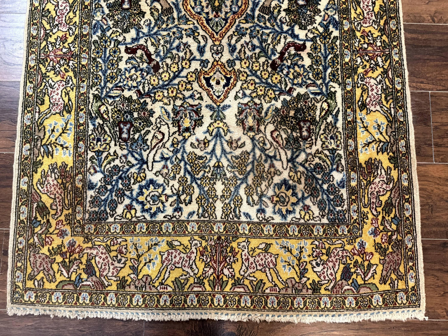 Persian Qum Tree of Life Rug 3.5 x 5.5 With Silk Highlights in Kork Wool