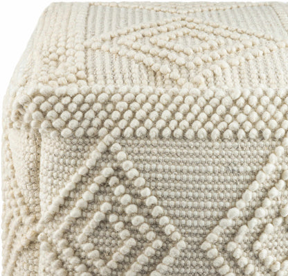 Soft beige pouf ottoman