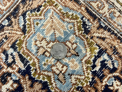 Persian Kirman Square Rug 4x4 Handmade Wool Hand Knotted Semi Open Field